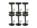Artigeo - Lot de 6 Tabourets réglables Simili Noir RELY65528
