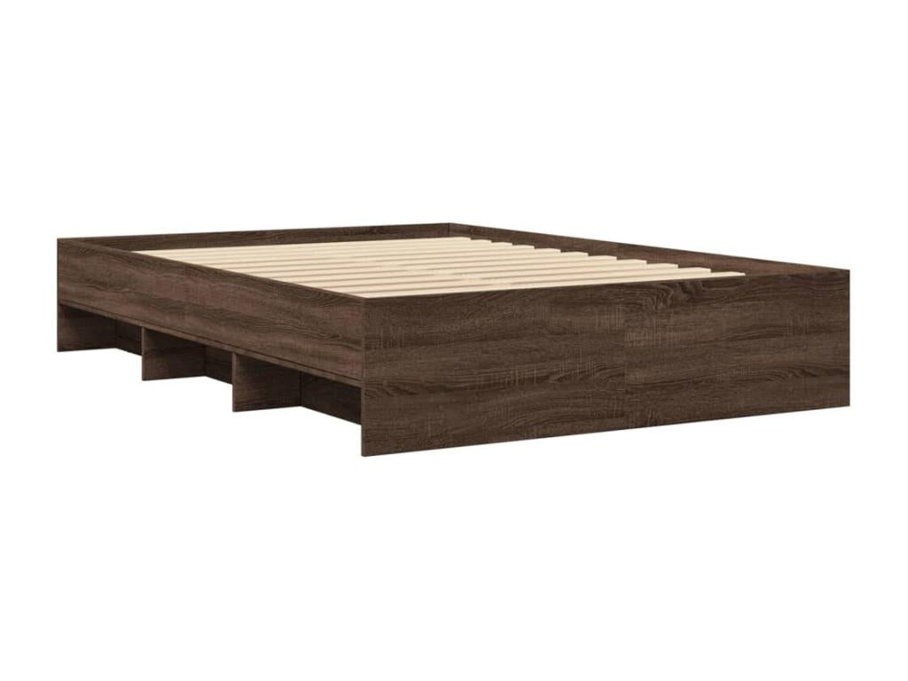 Cadre de lit sans matelas chêne marron 135x190 cm RHOE10447