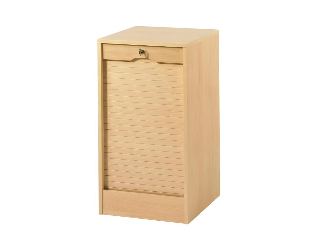 Classeur à Rideau 4 Etagères 1 Chezlova DS Serrure Larg 41.4 Haut 76 Prof 44 cm - Couleuris Hêtre CZQY15983