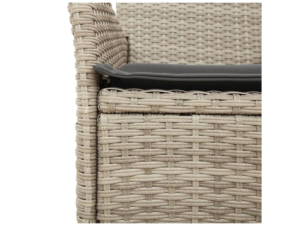 Ensemble à manger de jardin avec coussins 7 pcs rotin et verre BLRM55180