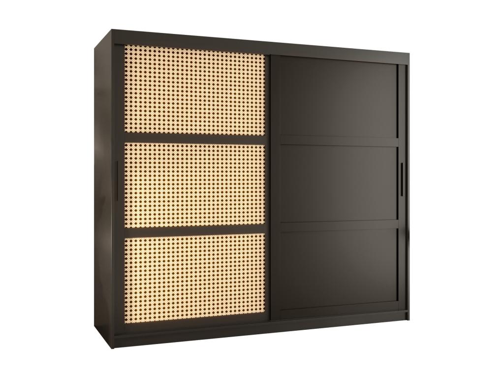 ARMOIRE Chezlova 3 À PORTES COULISSANTES 200/200/62 2 Portes negro ATKT75299
