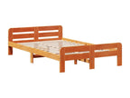 Cadre de lit sans matelas cire marron 120x200cm bois pin massif RWUB06787