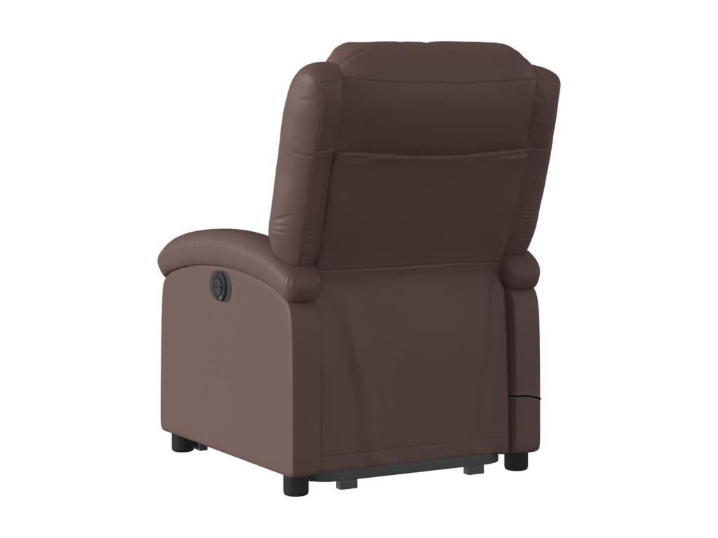 Fauteuil inclinable massant électrique marron similicuir JNWT30725
