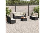 Salon de jardin 8 pcs avec coussins noir résine tressée CJXL86975