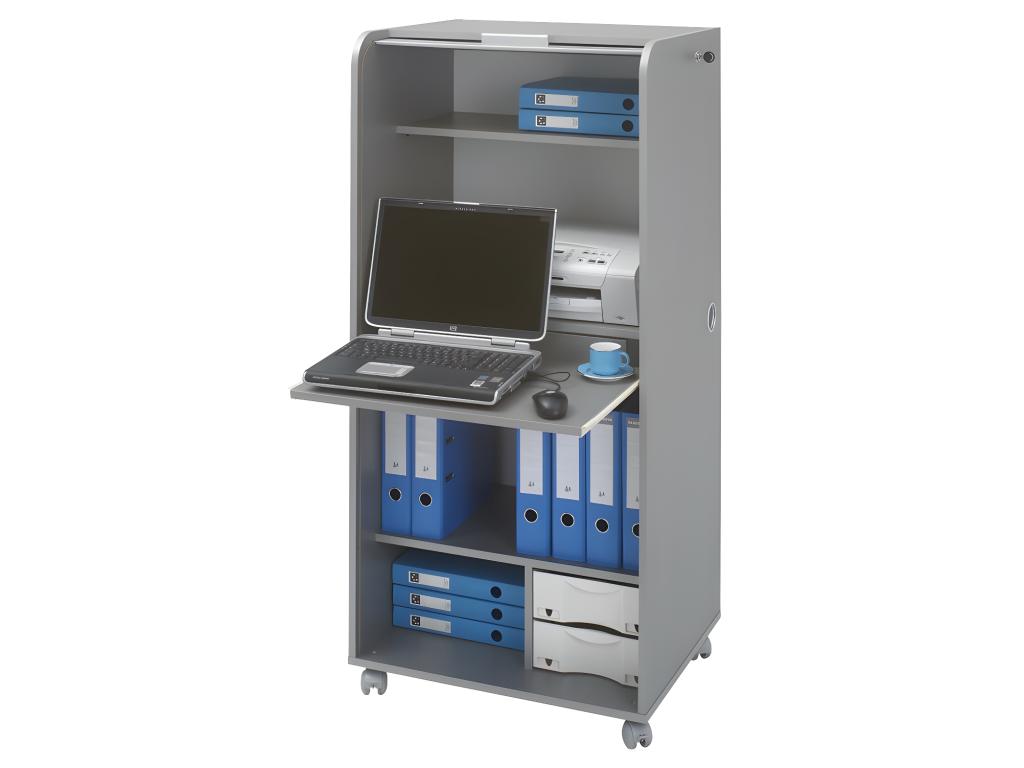 Secrétaire informatique Argent à rideau - Artigeo ZLEP72443