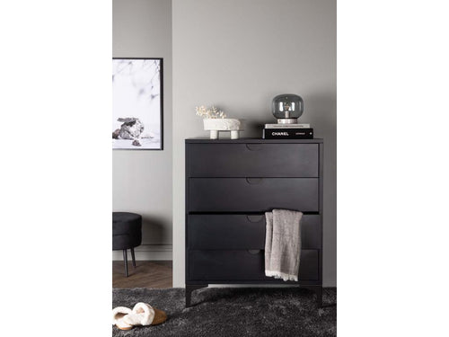 Commode Artigeo4 tiroirs noir. PNPH44505