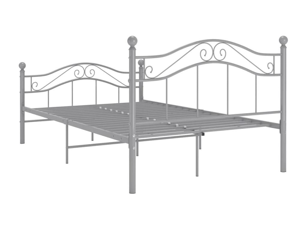 Cadre de lit sans matelas gris métal 120x200 cm FXBL94475