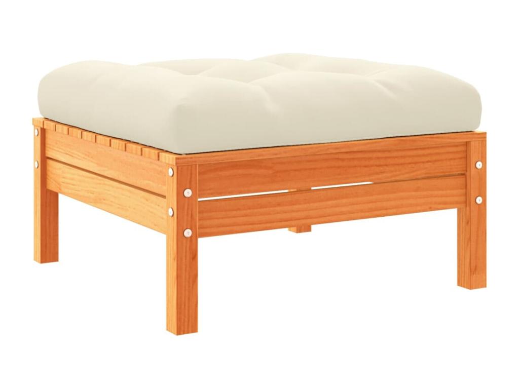 Salon de jardin 6 pcs avec coussins cire marron bois pin massif BHFF34993