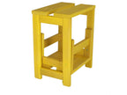 Tabouret échelle 2 marches en bois finition jaune 32x23x40 cm VLIU69504