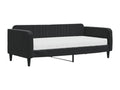 Lit de jour avec matelas noir 90x190 velours TTEG52522