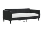 Lit de jour avec matelas noir 90x190 velours TTEG52522