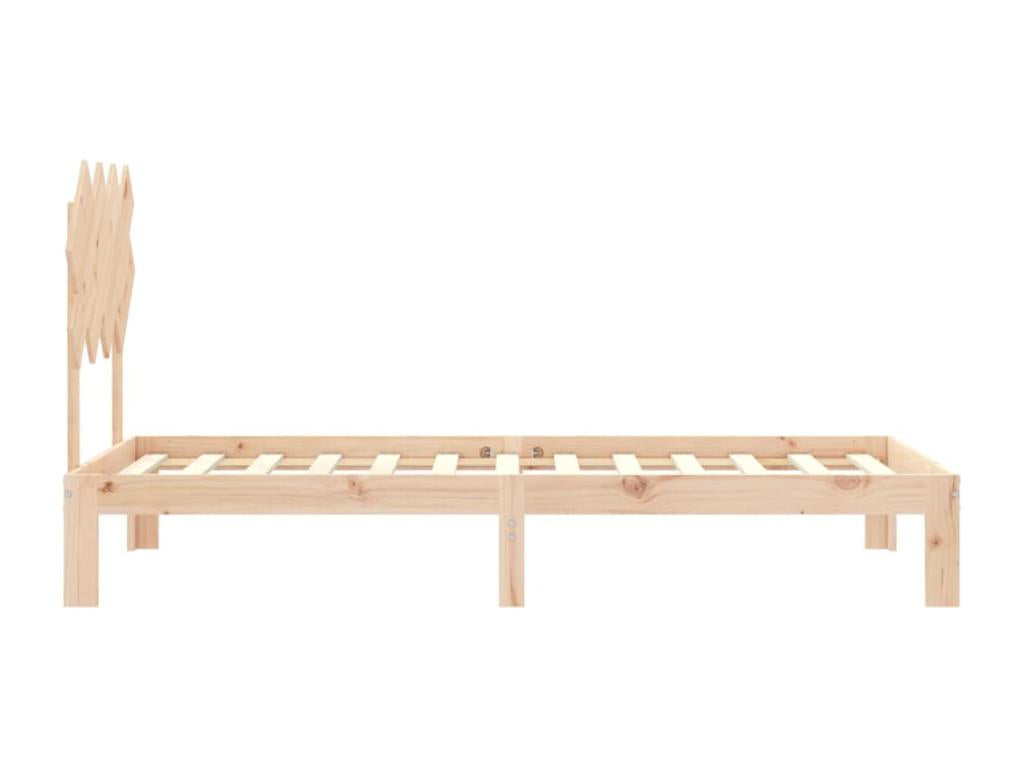 Cadre de lit avec tête de lit simple bois massif EGVW49081