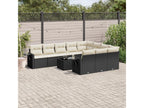 Salon de jardin 11 pcs avec coussins noir résine tressée NQWL22872