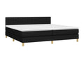 Sommier tapissier et matelas et LED Noir 200x200 cm Tissu TIMF61890