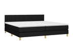 Sommier tapissier et matelas et LED Noir 200x200 cm Tissu TIMF61890