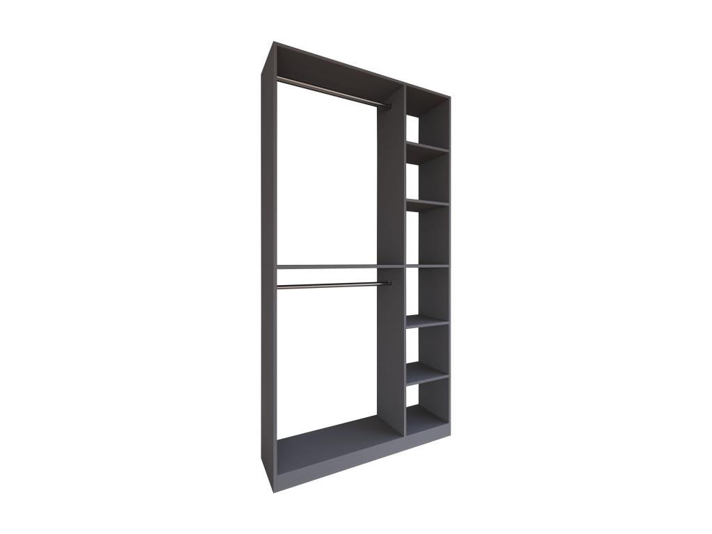 Chezlova bois armoire ouverte walk-in penderie barre de penderie Palosa XL anthracite RFDH47718