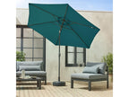 Parasol droit rond 300cm - Chezlova Bleu canard - mât central en aluminium orientable et Chezlova d'ouverture URFM03260