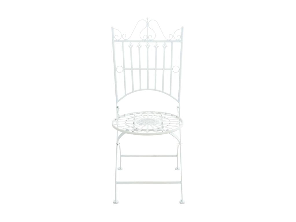 Lot de 2 Chaises de jardin - Métal / Métal - Blanc - Chezlova ERQU02983