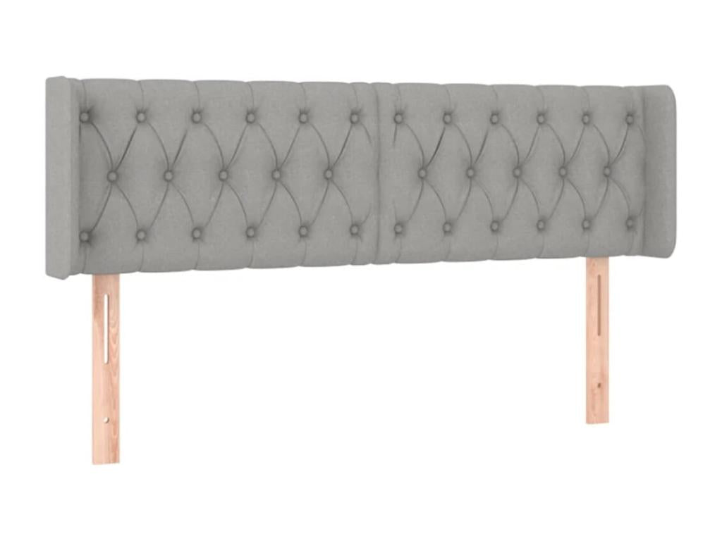 Tête de lit à LED Gris clair 163x16x78/88 cm Tissu UIKT78074
