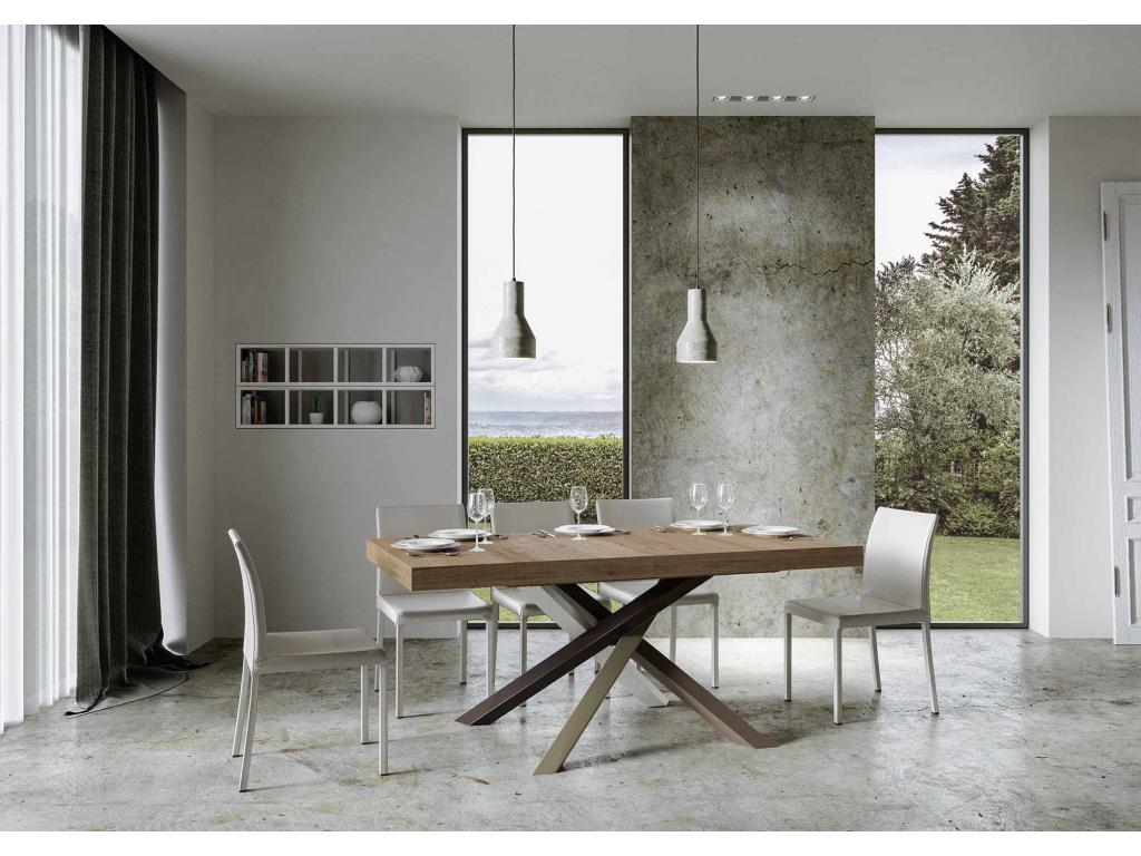 Table extensible 90x160/264 cm Volantis Premium Chêne Nature cadre 4/C OWQN27082