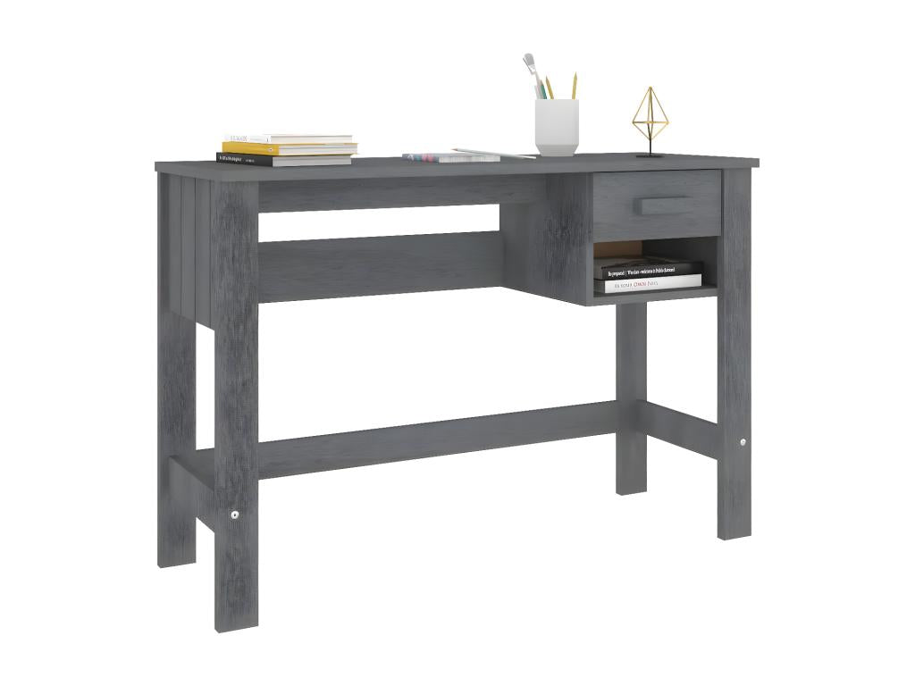 Bureau Chezlova Gris foncé 110x40x75 cm Bois massif de pin LMHB10078