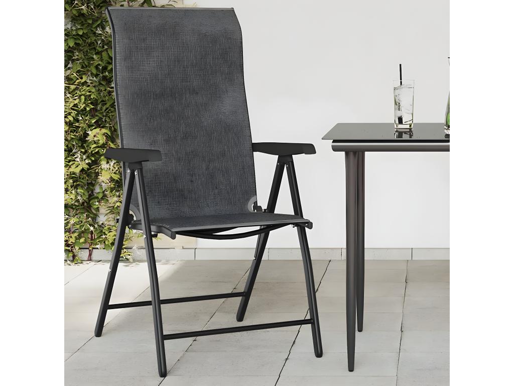 Chaises pliables de jardin lot de 8 gris résine tressée TIOV12399