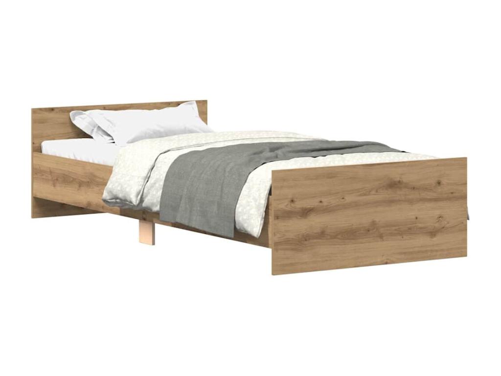 Cadre de lit sans matelas chêne artisanal 90x190 cm VVYH06967
