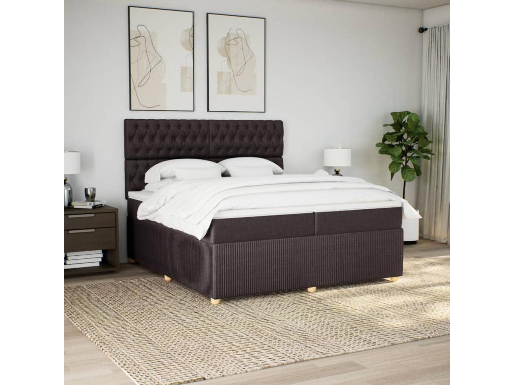 Sommier à Chezlova de lit avec matelas Marron foncé 200x200 cm ZZGH27703
