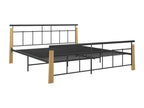 Cadre de lit sans matelas métal bois de chêne massif 180x200 cm WLJL17438