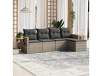 Salon de jardin 5 pcs avec coussins gris résine tressée XOPD27545