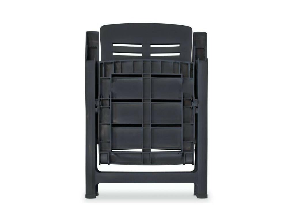Chaise de jardin pliable plastique anthracite Artigeo - Lot de 4 ZKUY89859