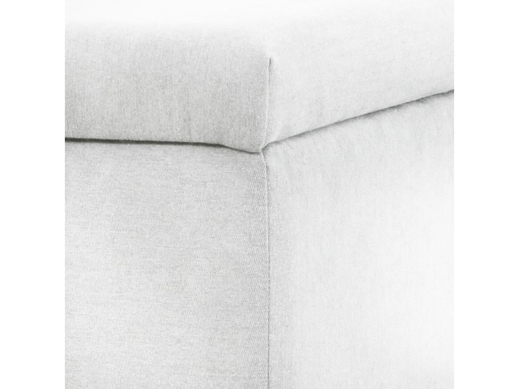 Tabouret rembourré Artigeo avec espace de rangement Siège Banc Tabouret Repose-pieds Pouf Housse en tissu Blanc VWFX00215