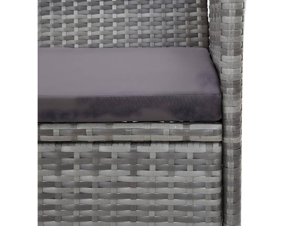 Banc de jardin 105 cm Résine tressée Gris JQAE70515