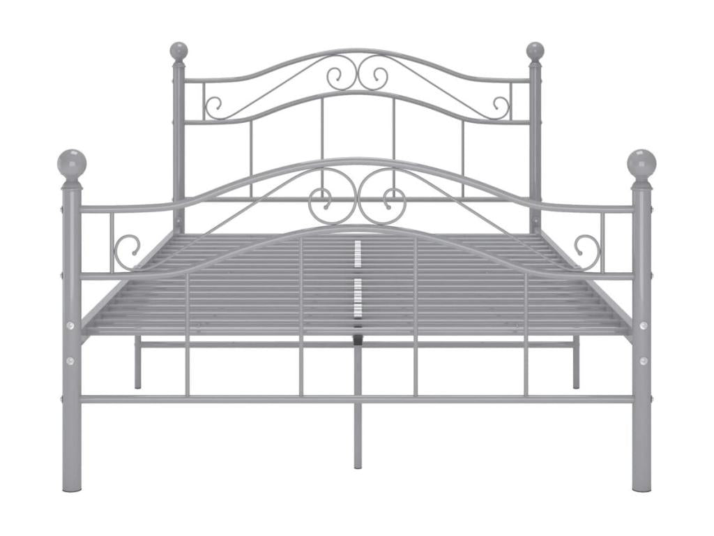 Cadre de lit sans matelas gris métal 120x200 cm FXBL94475