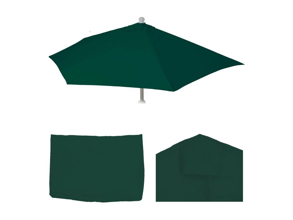 Housse de rechange pour parasol demi-rond Parla - housse de rechange pour parasol - 300cm tissu/textile UV 50 3kg - vert MFXF89954