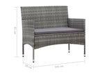 Banc de jardin 105 cm Résine tressée Gris JQAE70515