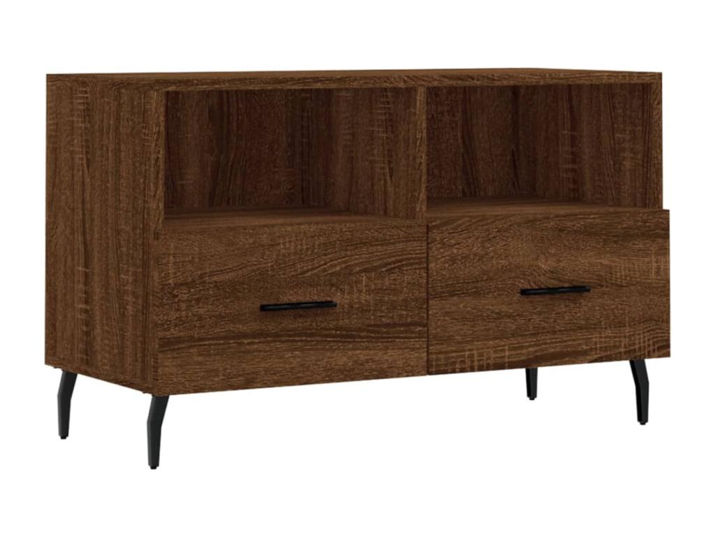 Meuble TV Chêne marron 80x36x50 cm Bois d'ingénierie YLWS87528