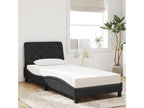 Lit avec matelas noir 80x200 cm velours HYCR11293
