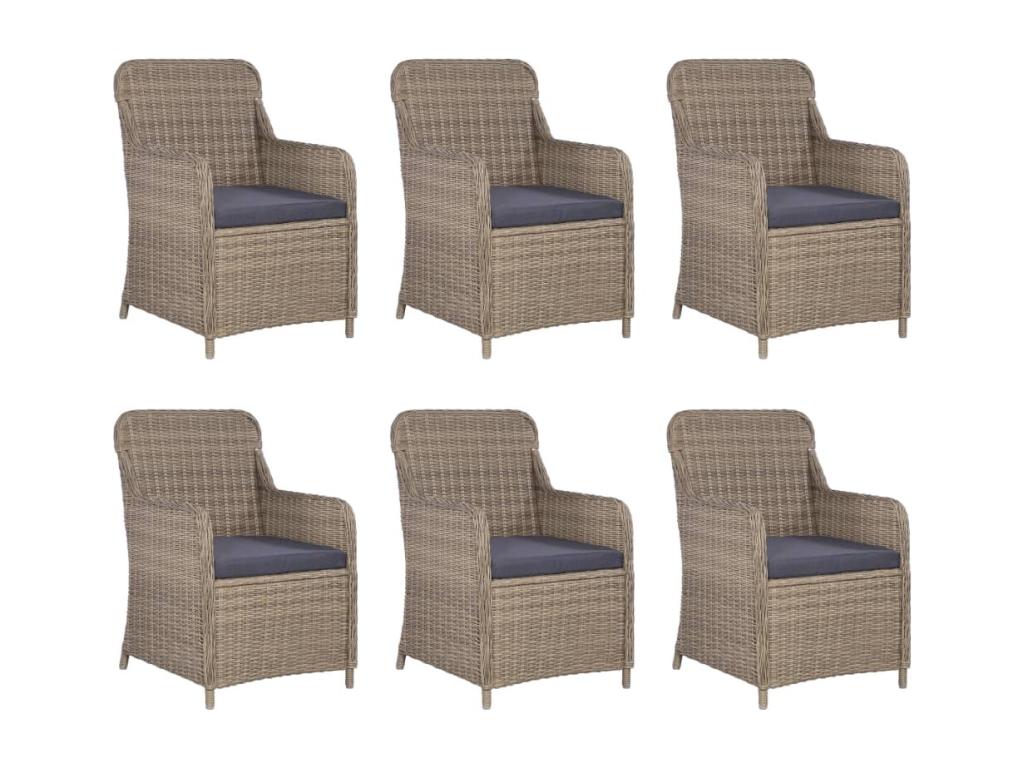 Ensemble à manger d'extérieur 7 pcs Résine tressée Marron QDSF78672