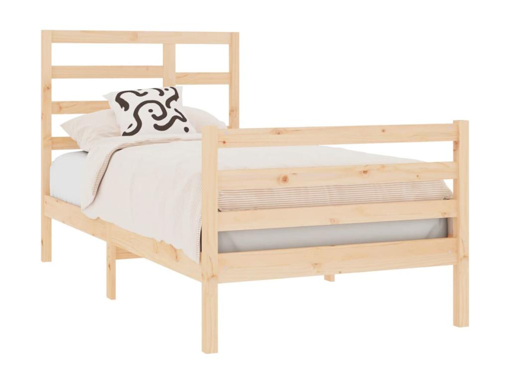 Cadre de lit Bois massif 75x190 cm Petit simple OHQV56422