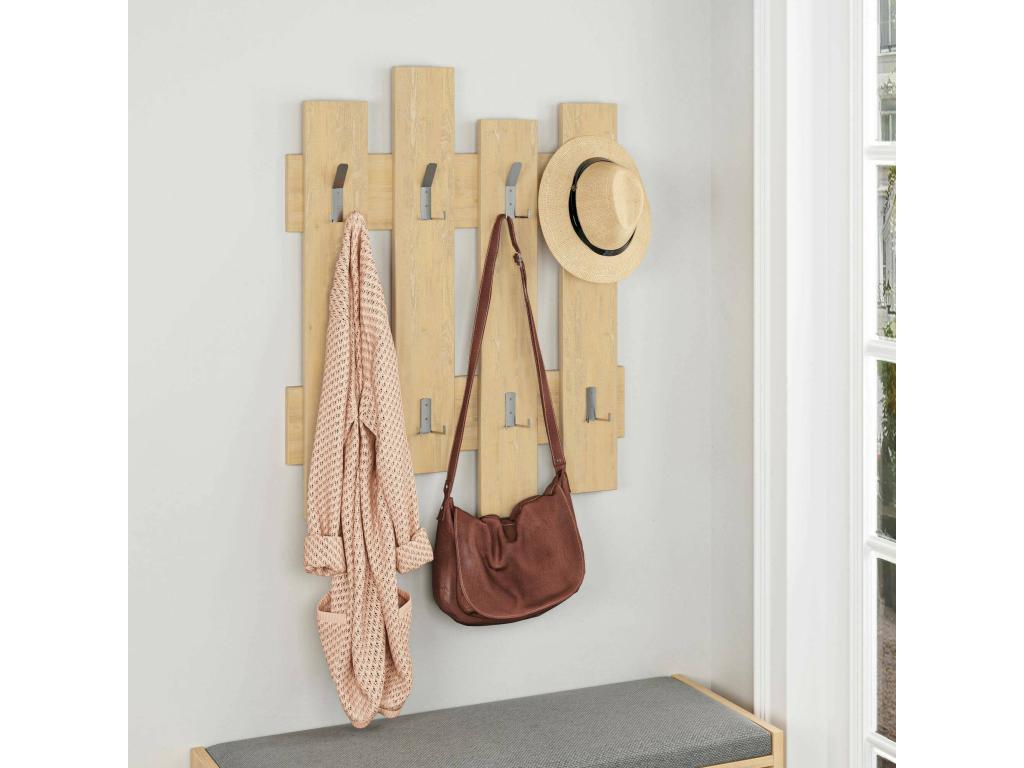 Portemanteau Chezlova Portemanteau Surmatelas Cintre mural 64x4 h79 cm Chêne FBPW76542