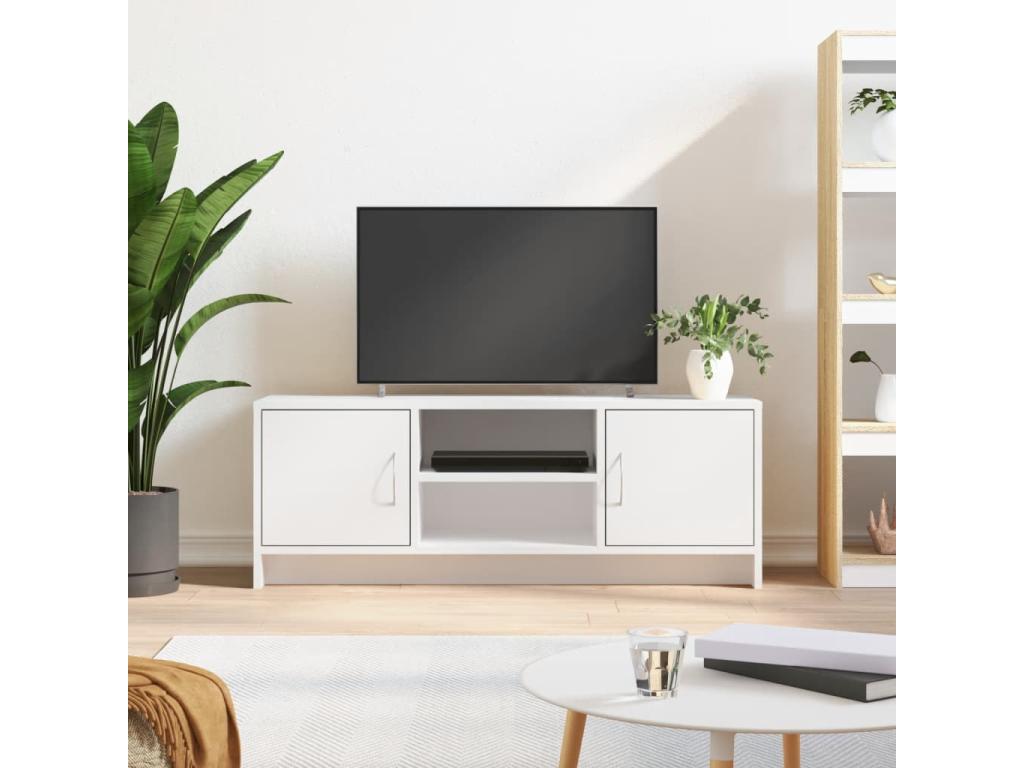 Meuble TV blanc 102x30x37,5 cm bois d'ingénierie DVIU47300