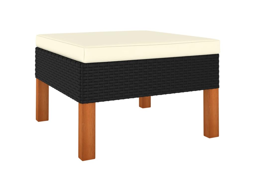 Salon de jardin 9 pcs avec coussins Résine tressée Noir 42 OOIB16445