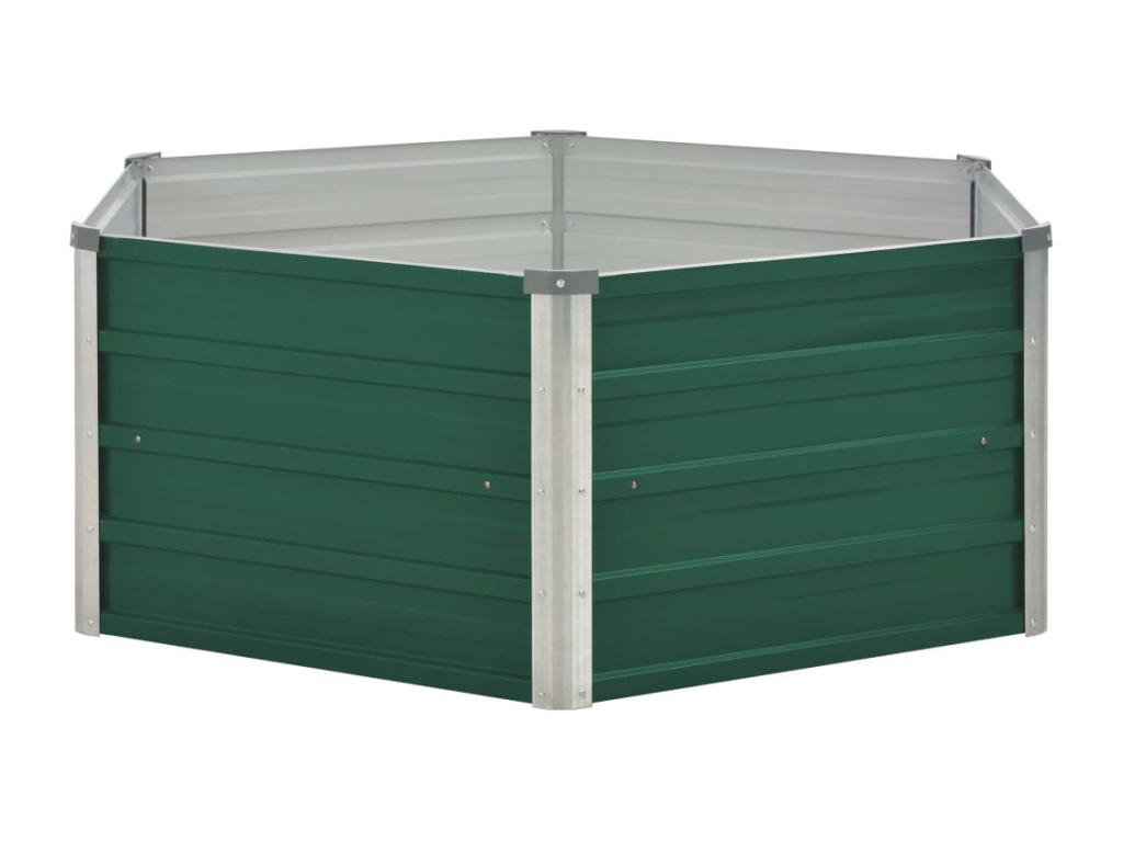 Jardinière 129x129x46 cm Acier galvanisé Vert MAEA38902