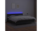 Sommier à Chezlova de lit avec matelas et LED Noir 160x200cm YVFT14931