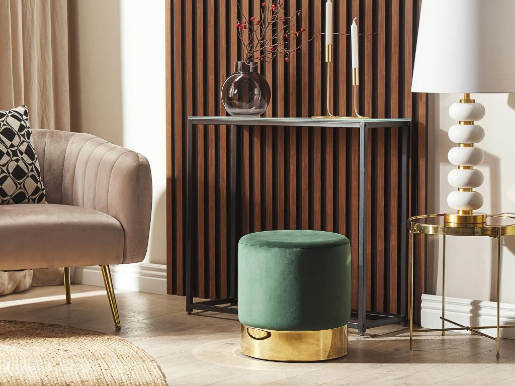 Pouf Chezlova Velours 39 cm 39 cm Vert foncé EXYU79839