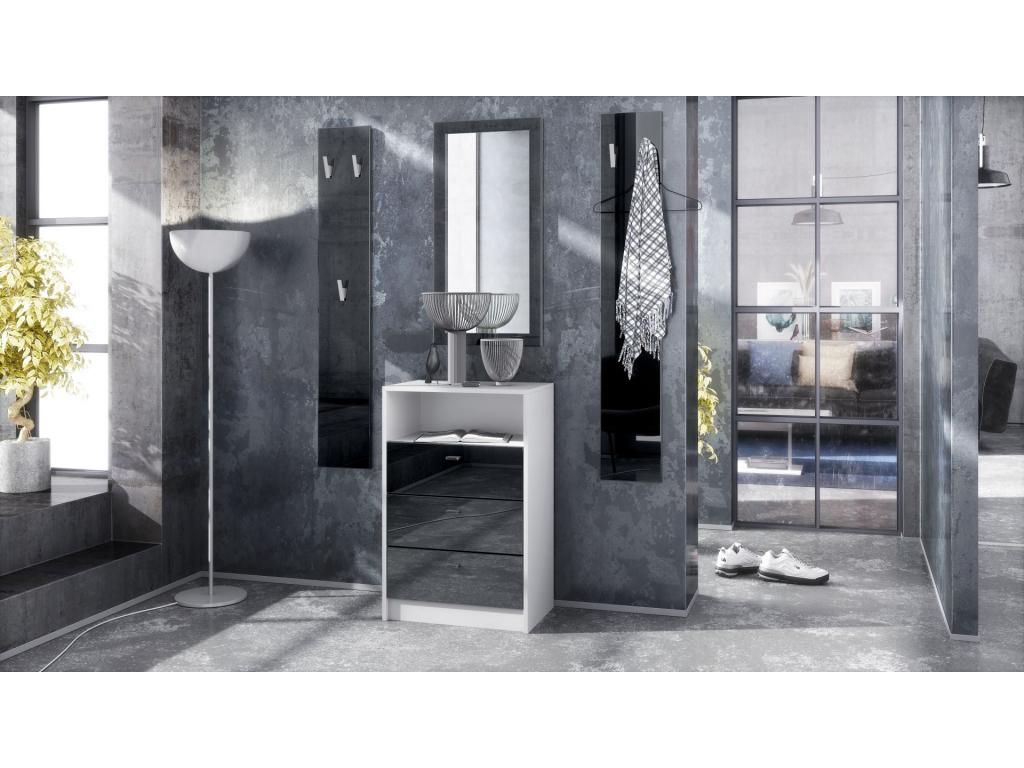 Ensemble D'entrée Blanc Mat Et Noir Laqué RYUP55582