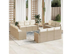 Salon de jardin avec coussins 12 pcs beige résine tressée MTAH28158