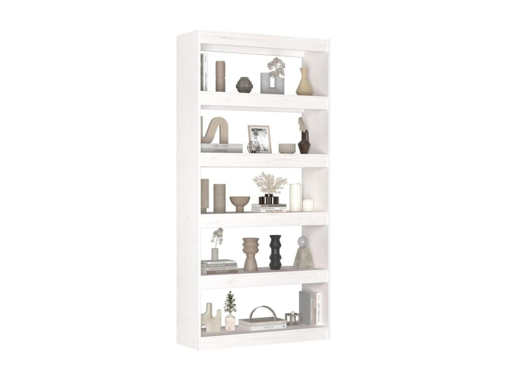 Bibliothèque/Séparateur de pièce Blanc 80x30x167.4cm Pin solide VLSA08338