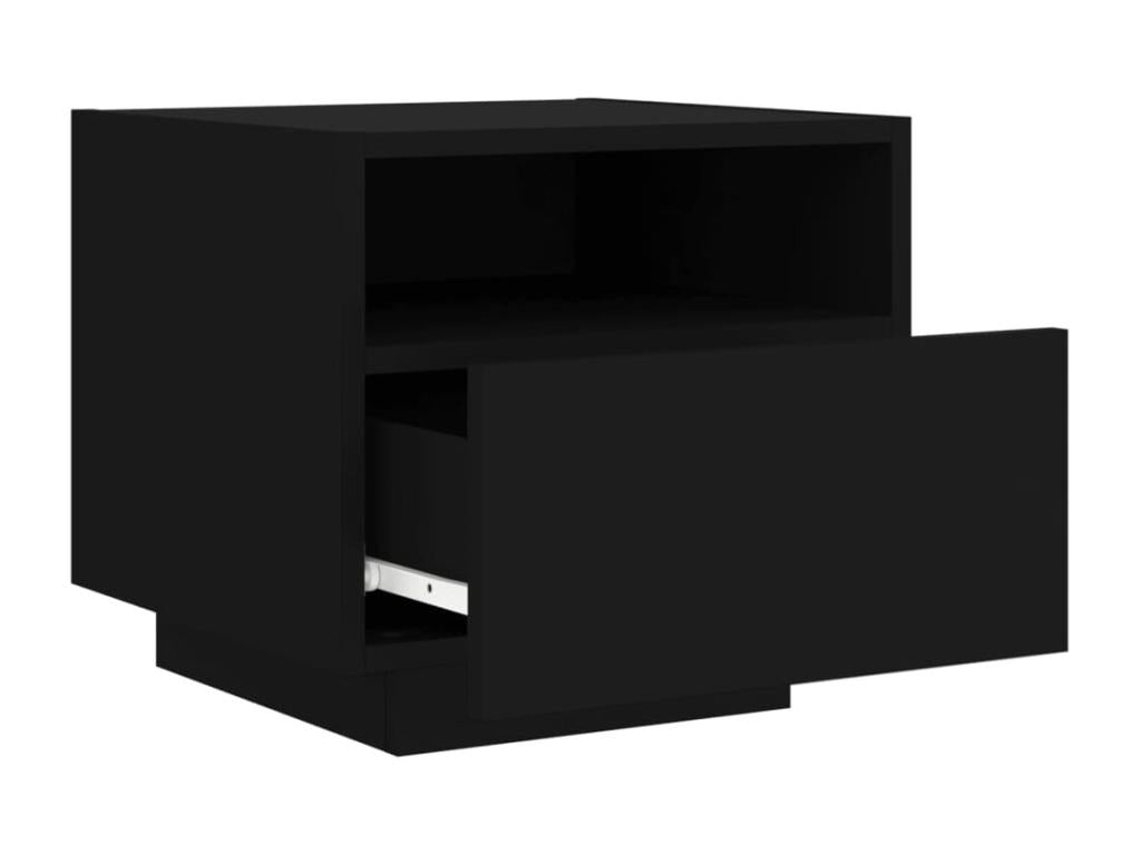 Table de chevet avec Artigeoères LED noir 40x39x37 cm WBHB27669
